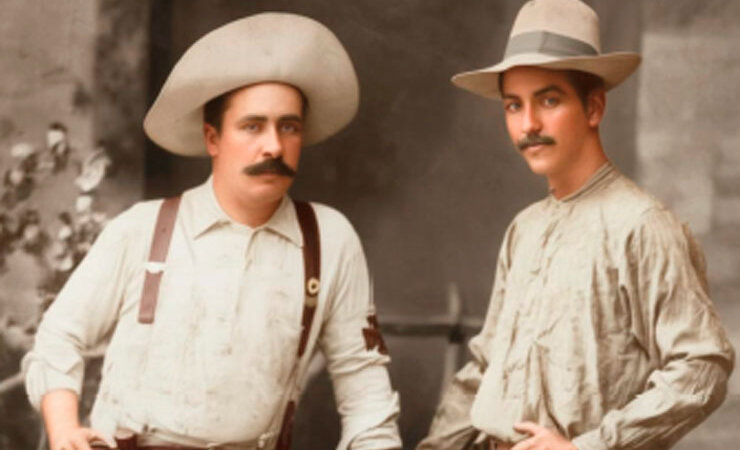 Foto de El Coronel Benjamín Zeledón junto al Dr. Rodolfo Espinoza